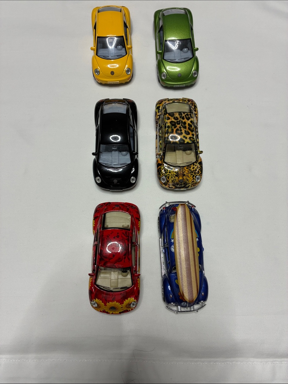 Bundle of 6 Toy Diecast Volkswagen Beetles Scale 1:32